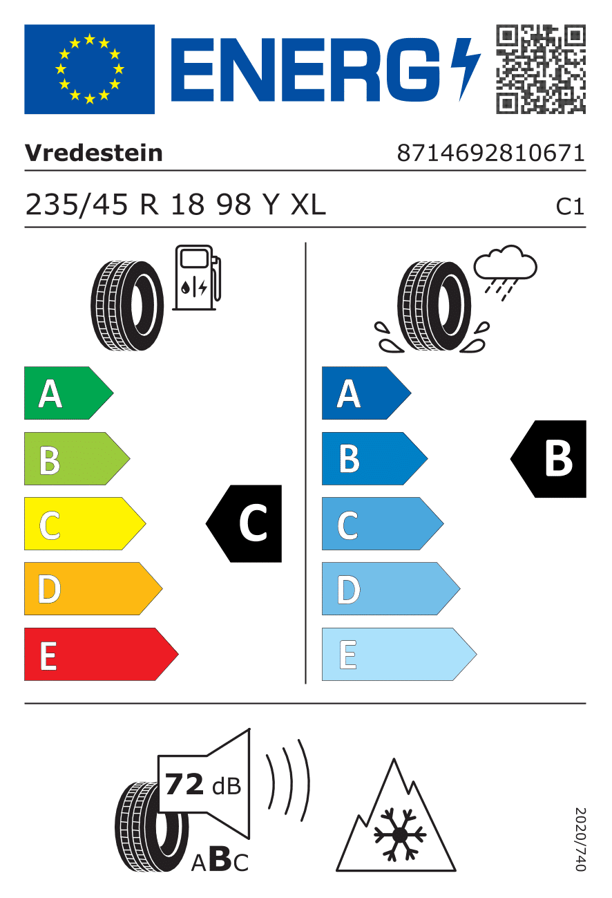 Vredestein QUATRAC PRO+ 235/45 R18 98Y – Image 2